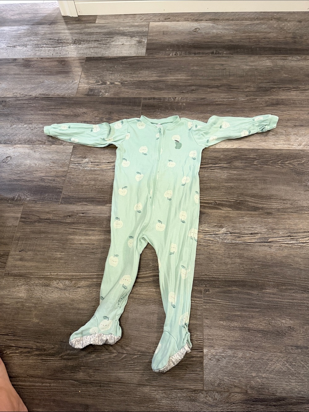 Pekkle Mint Green Footed One-Piece Pajama for Kids